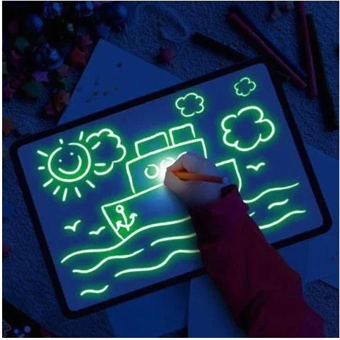 Educational Toy Drawing Pad 3D Magic 8 Light Effects Puzzle Board Sketchpad - Kidohop