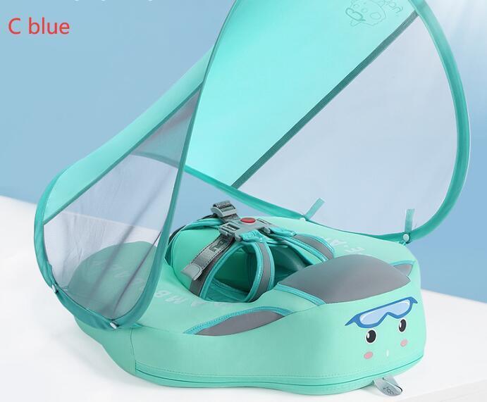 Baby Swimming Ring Float | 3D Fabric Infant Pool Float | Safe Non-Inflatable Pearl Foam Swim Trainer for Kids - Kidohop