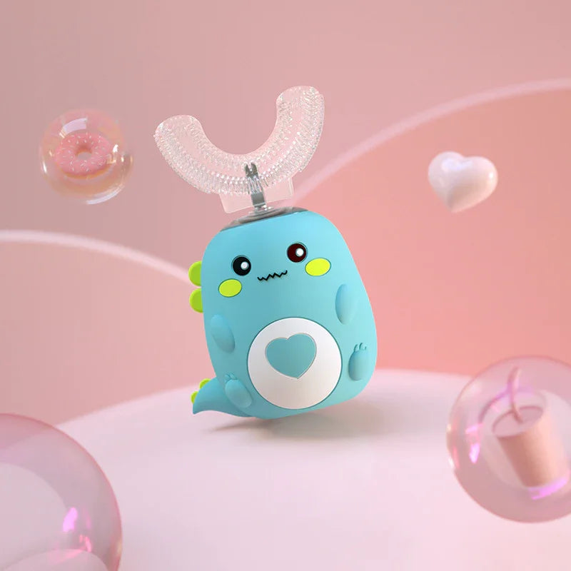 Children’s Electric Toothbrush | 360° U-Shaped Smart Toothbrush for Kids | Food Grade Silicone, Automatic, USB Rechargeable - Kidohop