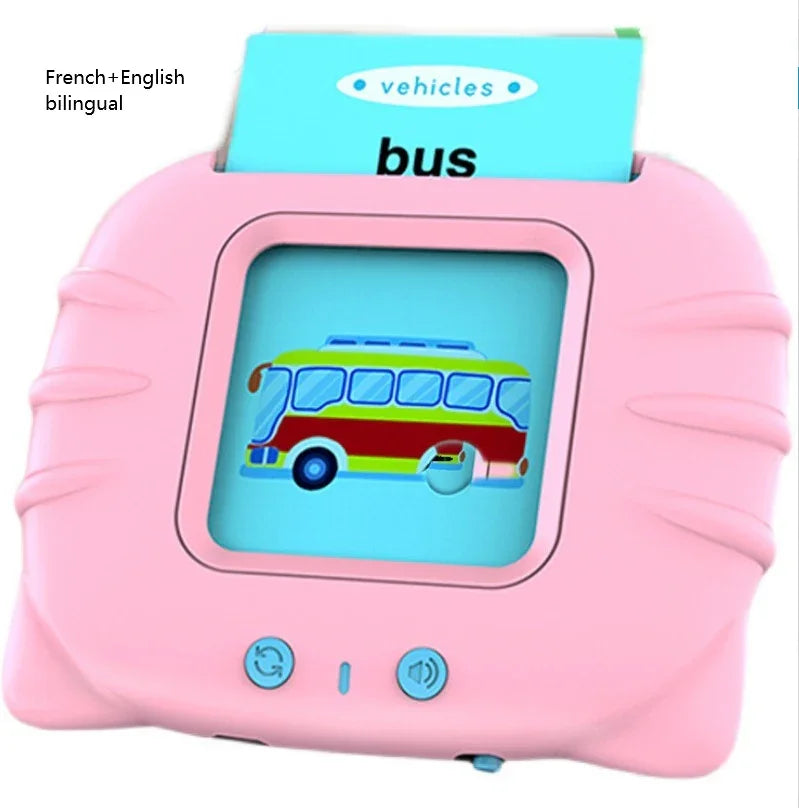 Bilingual Card Early Education Machine | English Learning Toy for Kids | 112 Flash Cards | Rechargeable Talking Educational Device - Kidohop