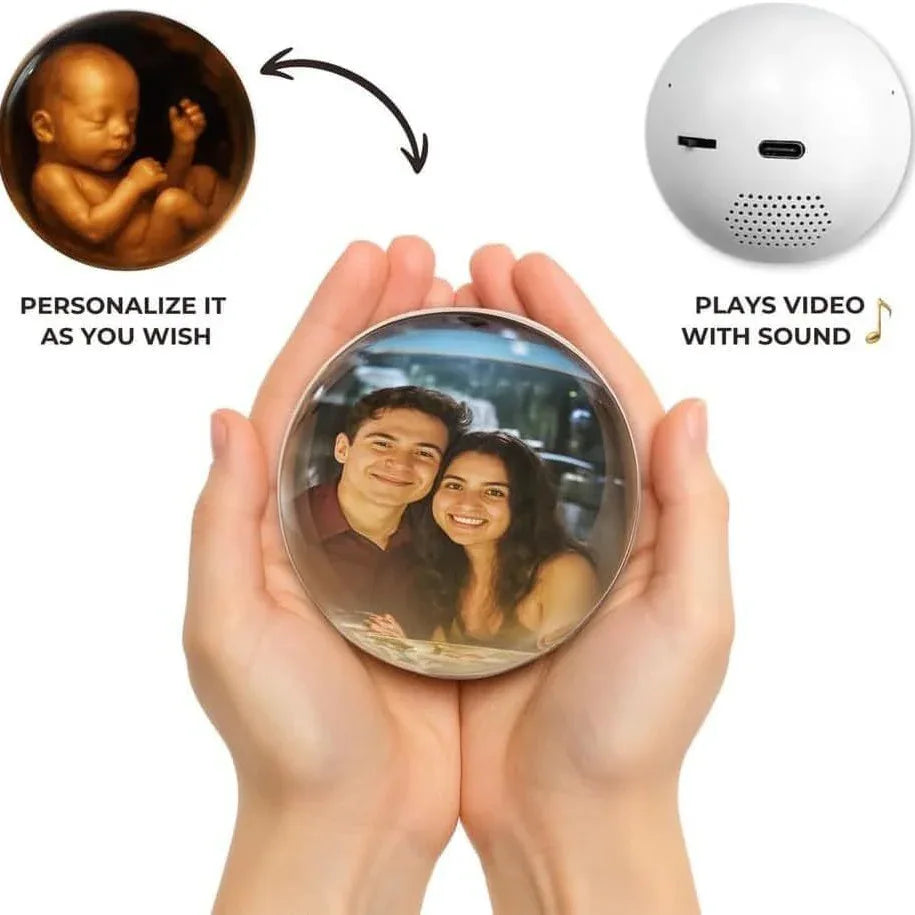 3D Crystal Ball Ultrasound with Heartbeat, Digital Photo Album, Pregnancy Gift for New Mum – Ultrasound Keepsake Sphere, for Baby Shower Or Anniversary - Kidohop