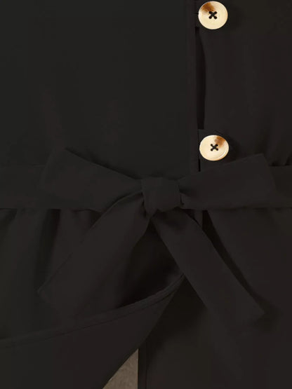 Children's Tie Waist Faux Fur Hooded Outerwear - Kidohop