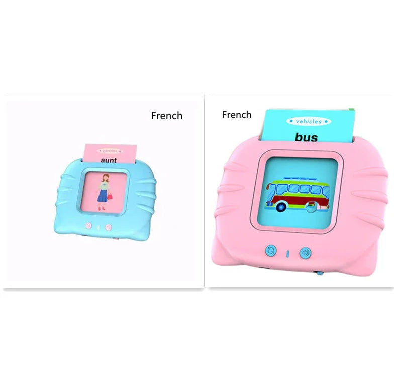 Bilingual Card Early Education Machine | English Learning Toy for Kids | 112 Flash Cards | Rechargeable Talking Educational Device - Kidohop