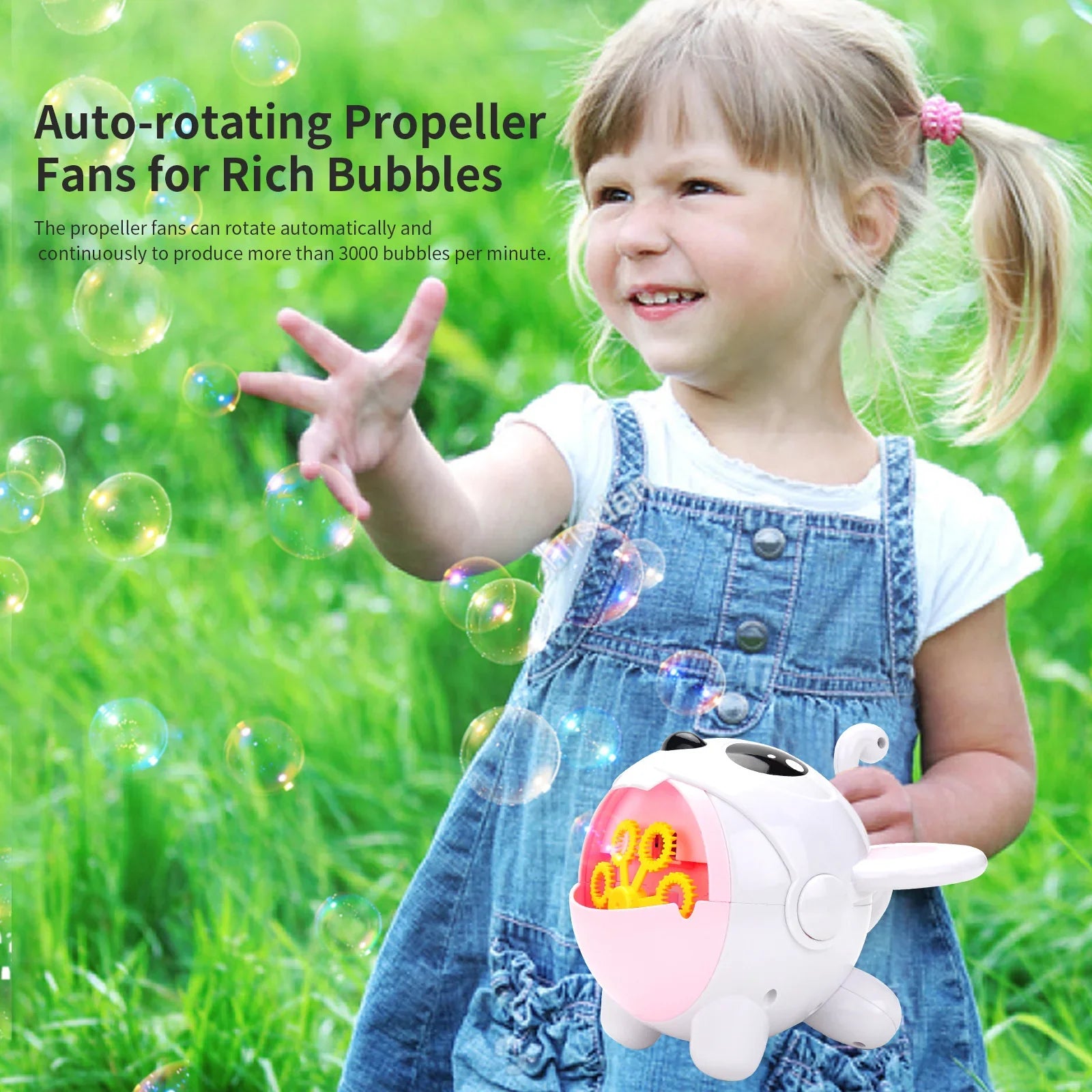 Automatic Cute Bubble Machine Soap Bubble Blower Outdoor Kids Electric Bubble Blowing Toy For Kids - Kidohop