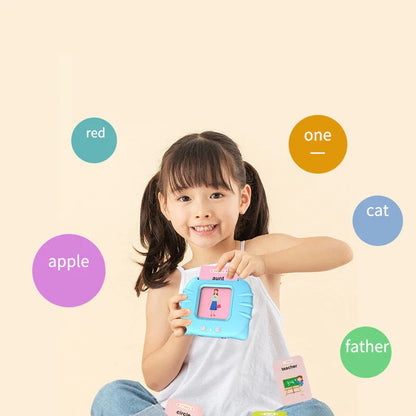 Bilingual Card Early Education Machine | English Learning Toy for Kids | 112 Flash Cards | Rechargeable Talking Educational Device - Kidohop