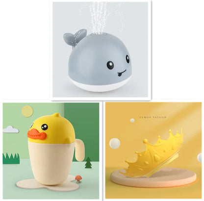 Electric Induction Whale Spray Toy | Light-Up Baby Bath Toy | Automatic Water Sprinkler with Music & LED Lights - Kidohop