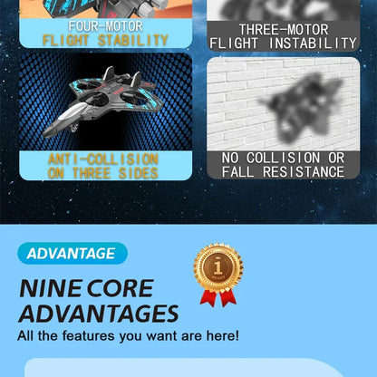 LED RC Fighter Jet – Beginner-Friendly Controls with Stunt Flying for All Ages (Easy to Fly. Exciting to Master. Fun for All Ages)