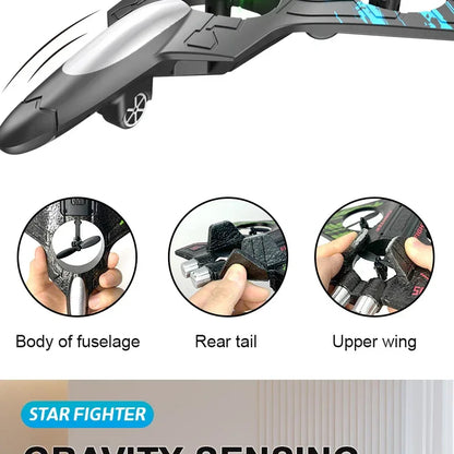LED RC Fighter Jet – Beginner-Friendly Controls with Stunt Flying for All Ages (Easy to Fly. Exciting to Master. Fun for All Ages)