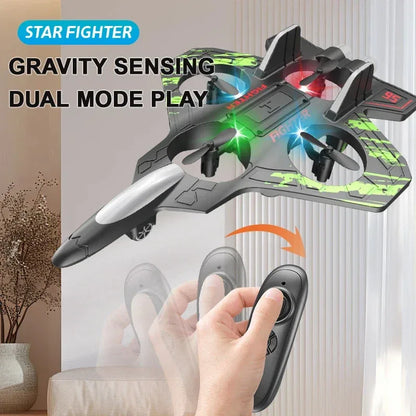 LED RC Fighter Jet – Beginner-Friendly Controls with Stunt Flying for All Ages (Easy to Fly. Exciting to Master. Fun for All Ages)