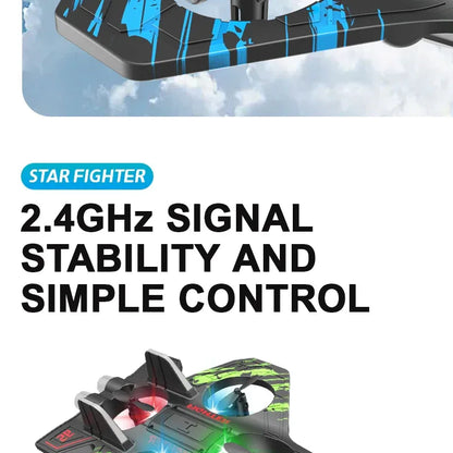LED RC Fighter Jet – Beginner-Friendly Controls with Stunt Flying for All Ages (Easy to Fly. Exciting to Master. Fun for All Ages)