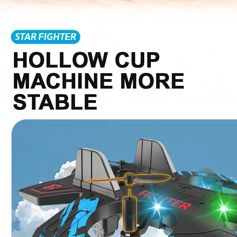 LED RC Fighter Jet – Beginner-Friendly Controls with Stunt Flying for All Ages (Easy to Fly. Exciting to Master. Fun for All Ages)