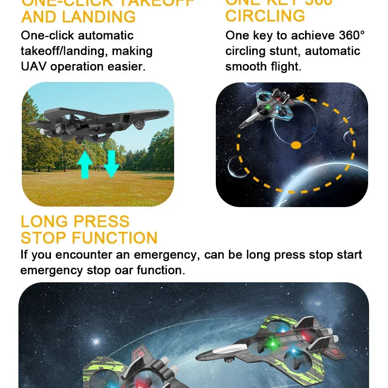 LED RC Fighter Jet – Beginner-Friendly Controls with Stunt Flying for All Ages (Easy to Fly. Exciting to Master. Fun for All Ages)