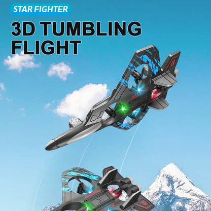 LED RC Fighter Jet – Beginner-Friendly Controls with Stunt Flying for All Ages (Easy to Fly. Exciting to Master. Fun for All Ages)