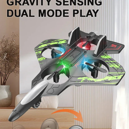 LED RC Fighter Jet – Beginner-Friendly Controls with Stunt Flying for All Ages (Easy to Fly. Exciting to Master. Fun for All Ages)