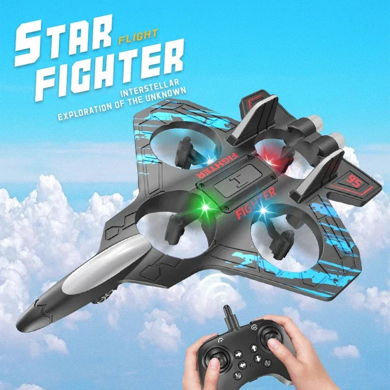 LED RC Fighter Jet – Beginner-Friendly Controls with Stunt Flying for All Ages (Easy to Fly. Exciting to Master. Fun for All Ages)