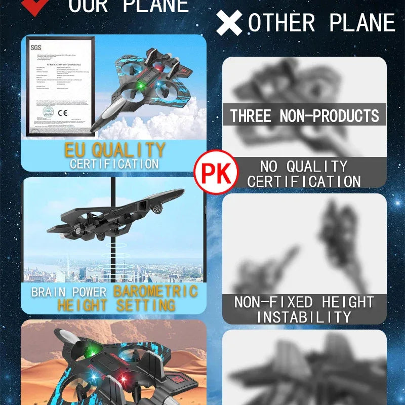 LED RC Fighter Jet – Beginner-Friendly Controls with Stunt Flying for All Ages (Easy to Fly. Exciting to Master. Fun for All Ages)