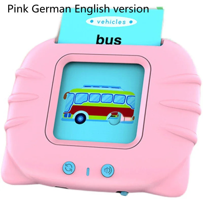 Bilingual Card Early Education Machine | English Learning Toy for Kids | 112 Flash Cards | Rechargeable Talking Educational Device - Kidohop