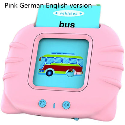 Bilingual Card Early Education Machine | English Learning Toy for Kids | 112 Flash Cards | Rechargeable Talking Educational Device - Kidohop
