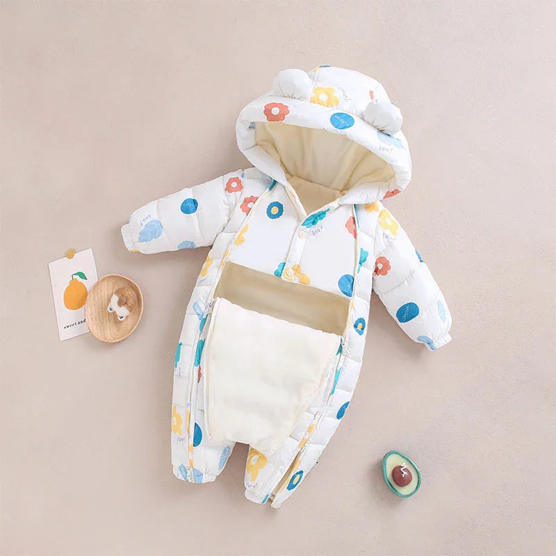 Clothes For Babies Baby Jumpsuits Winter Fleece-lined - Kidohop