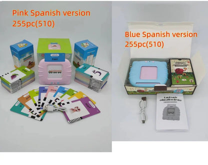 Bilingual Card Early Education Machine | English Learning Toy for Kids | 112 Flash Cards | Rechargeable Talking Educational Device - Kidohop