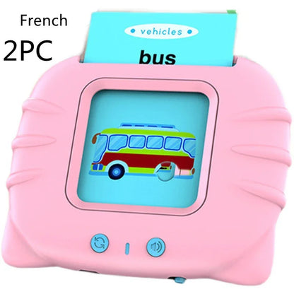 Bilingual Card Early Education Machine | English Learning Toy for Kids | 112 Flash Cards | Rechargeable Talking Educational Device - Kidohop