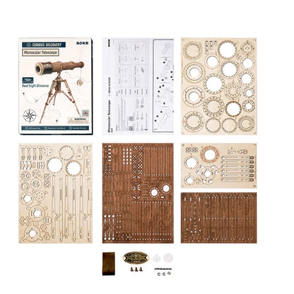 Monocular Telescope – 3D Wooden Puzzle Assembly Kit | DIY Wooden Model for Kids & Adults