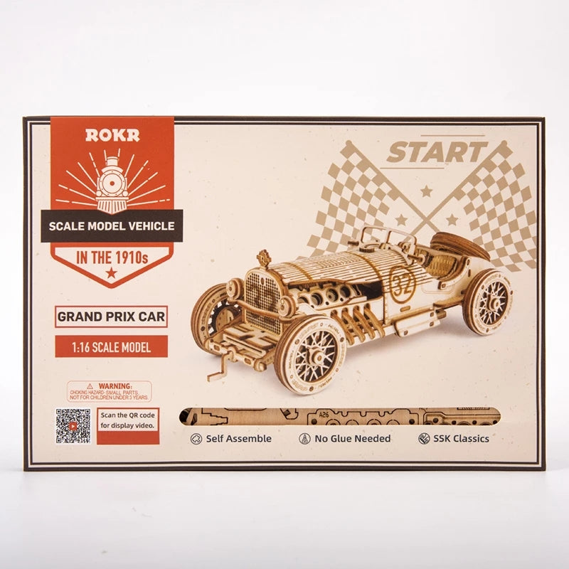 Car 3D Wooden Puzzle – DIY Racing Vehicle Model | Assembly Toy for Kids & Adults