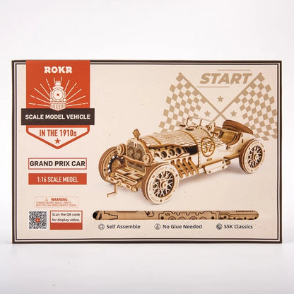 Car 3D Wooden Puzzle – DIY Racing Vehicle Model | Assembly Toy for Kids & Adults