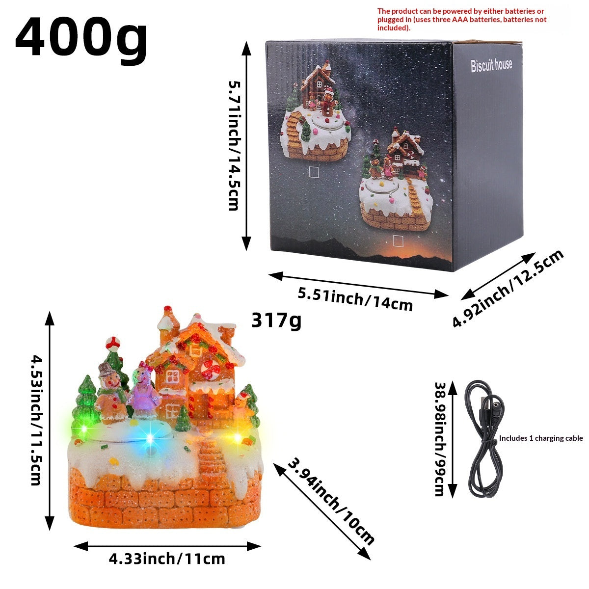 Mini Rotating Gingerbread Man Music Box – Cute Christmas Desktop Ornament