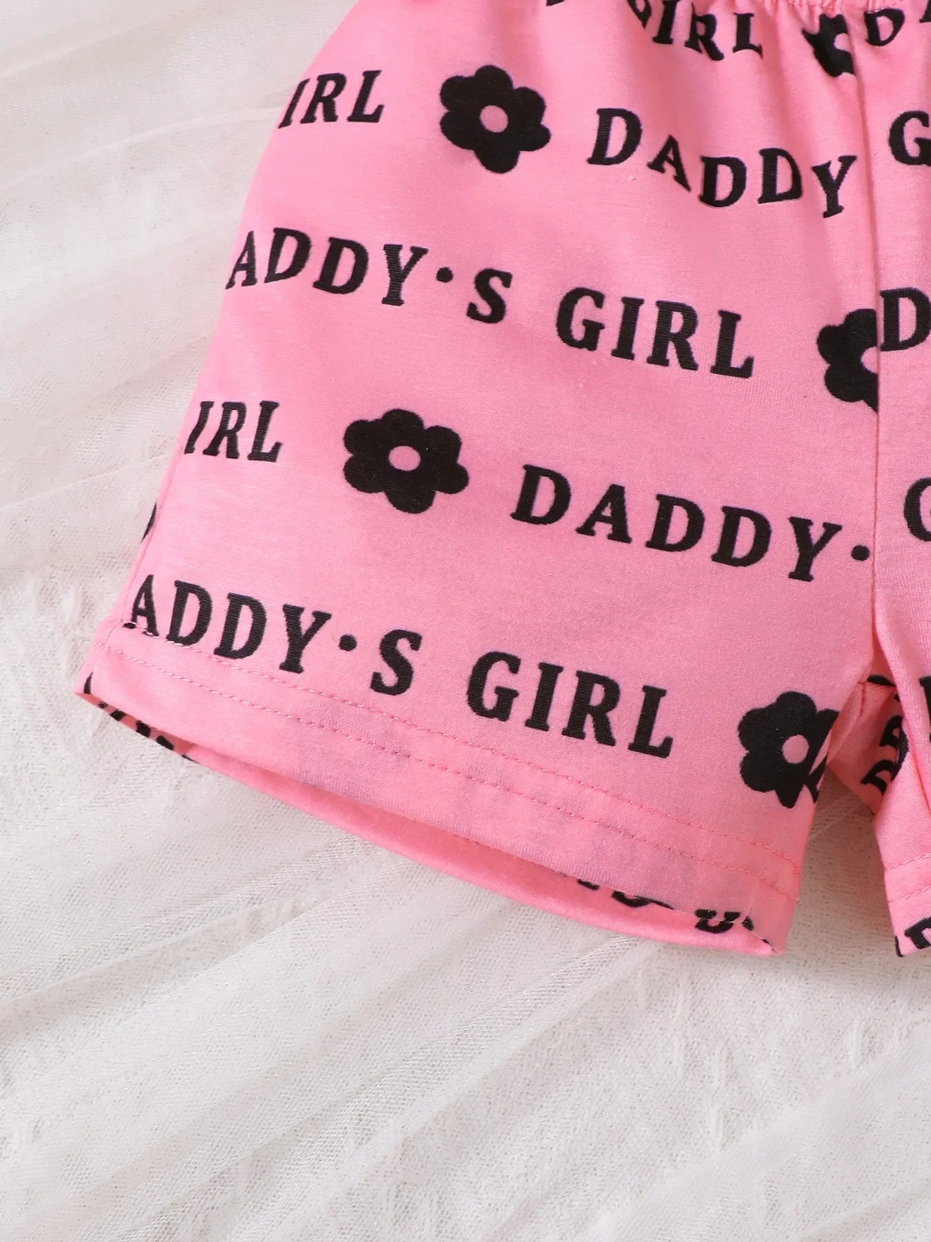 Baby Girls Ruffle Sleeve Top, Shorts & Headband 3-Piece Outfit Set – Letter Print Summer Clothes - Kidohop