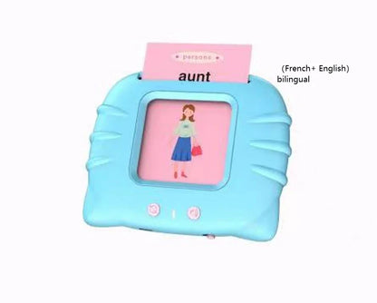 Bilingual Card Early Education Machine | English Learning Toy for Kids | 112 Flash Cards | Rechargeable Talking Educational Device - Kidohop