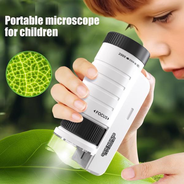 Kids Microscope Toy | Bio Educational Science Experiment Set | Black | STEM Learning Microscope Gift for Children - Kidohop