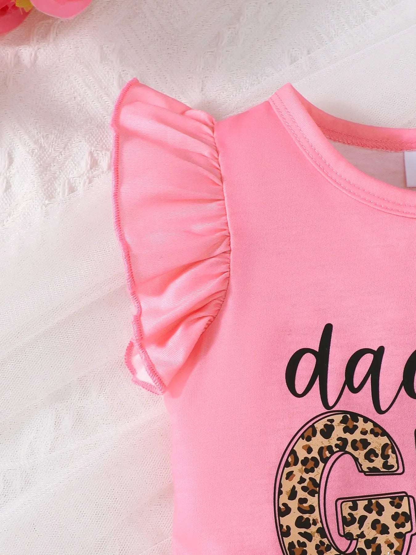 Baby Girls Ruffle Sleeve Top, Shorts & Headband 3-Piece Outfit Set – Letter Print Summer Clothes - Kidohop