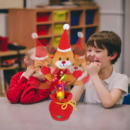 Penguin or Elk Kids Electric Dancing Toy – Singing, Recording & Repeating Christmas Plush with Lights and Music - Kidohop
