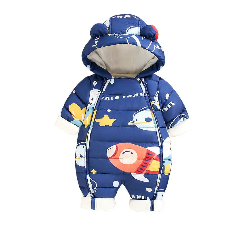 Clothes For Babies Baby Jumpsuits Winter Fleece-lined - Kidohop