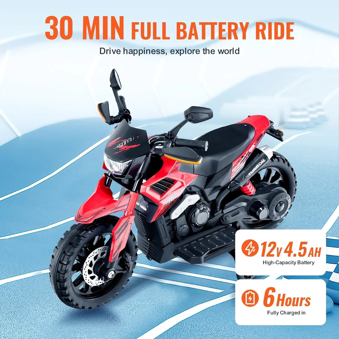 Christmas Gift – 12V Electric Ride-On Motorcycle for Kids - Kidohop