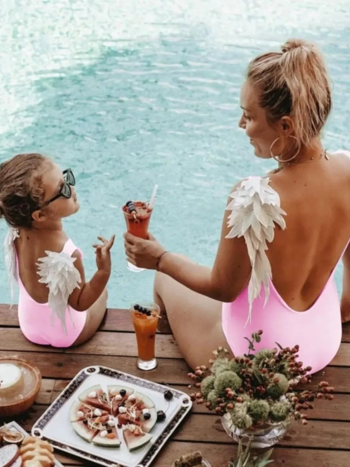 Backless Wide Strap Parent-Child Swimwear - Kidohop