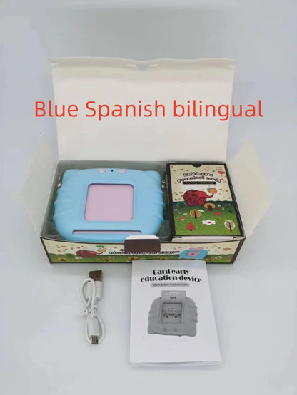 Bilingual Card Early Education Machine | English Learning Toy for Kids | 112 Flash Cards | Rechargeable Talking Educational Device - Kidohop