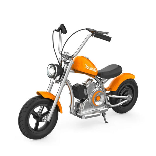 Kids Motorcycle 12Inch Electric Bike Small Size Chopper Bike For Kids, 24V Ride On Toy For Kids With LED Lights, Motorcycle Sound, 10mph & 150lb Max - Kidohop