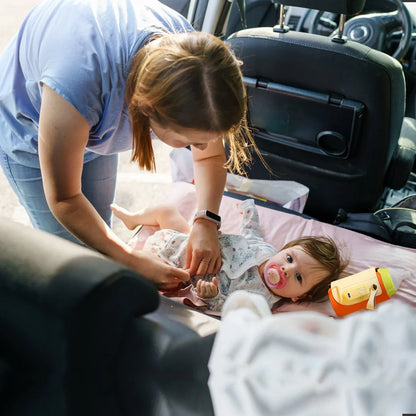 Portable Milk Warmer with 5 Temperature Levels – 24H Constant Warming, Type-C Fast Charging, PU Leather Travel Bottle Warmer (Orange) - Kidohop