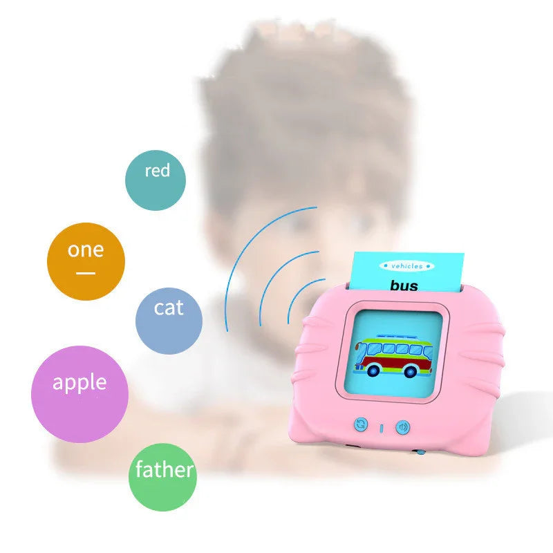 Bilingual Card Early Education Machine | English Learning Toy for Kids | 112 Flash Cards | Rechargeable Talking Educational Device - Kidohop