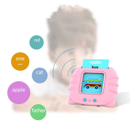 Bilingual Card Early Education Machine | English Learning Toy for Kids | 112 Flash Cards | Rechargeable Talking Educational Device - Kidohop