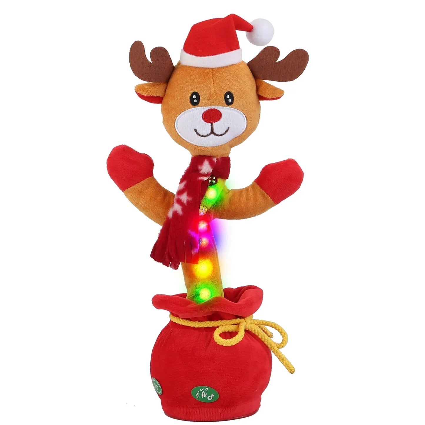 Penguin or Elk Kids Electric Dancing Toy – Singing, Recording & Repeating Christmas Plush with Lights and Music - Kidohop