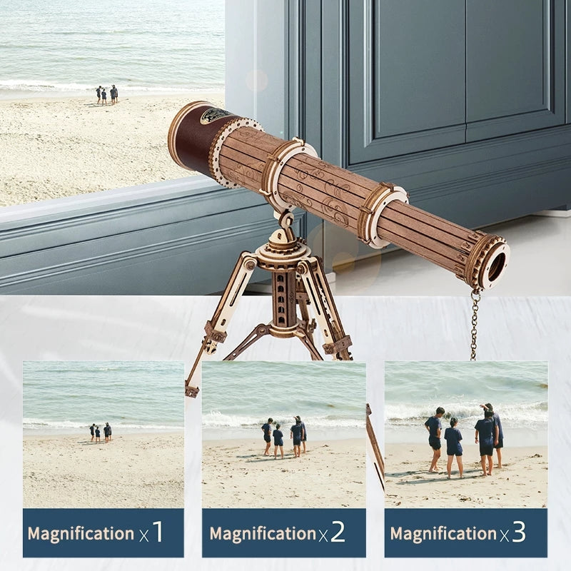 Monocular Telescope – 3D Wooden Puzzle Assembly Kit | DIY Wooden Model for Kids & Adults