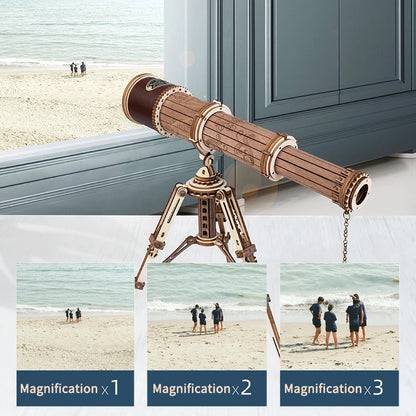Monocular Telescope – 3D Wooden Puzzle Assembly Kit | DIY Wooden Model for Kids & Adults